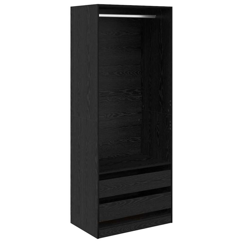 vidaXL Ντουλάπι Μαύρη Οξυά 80 x 50 x 200 εκ. Επεξεργασμένο Ξύλο