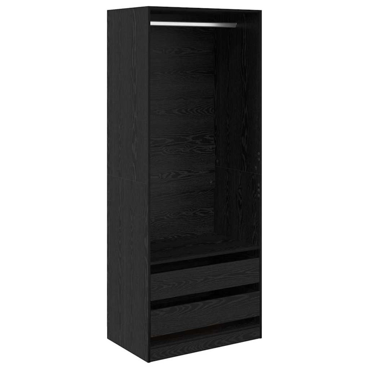 vidaXL Ντουλάπι Μαύρη Οξυά 80 x 50 x 200 εκ. Επεξεργασμένο Ξύλο