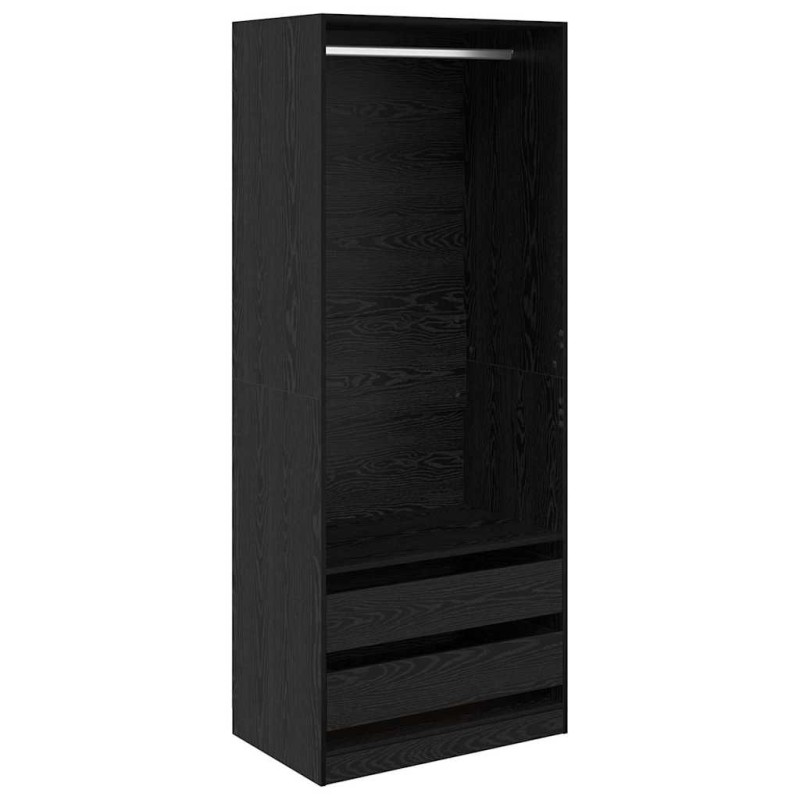 vidaXL Ντουλάπι Μαύρη Οξυά 80 x 50 x 200 εκ. Επεξεργασμένο Ξύλο