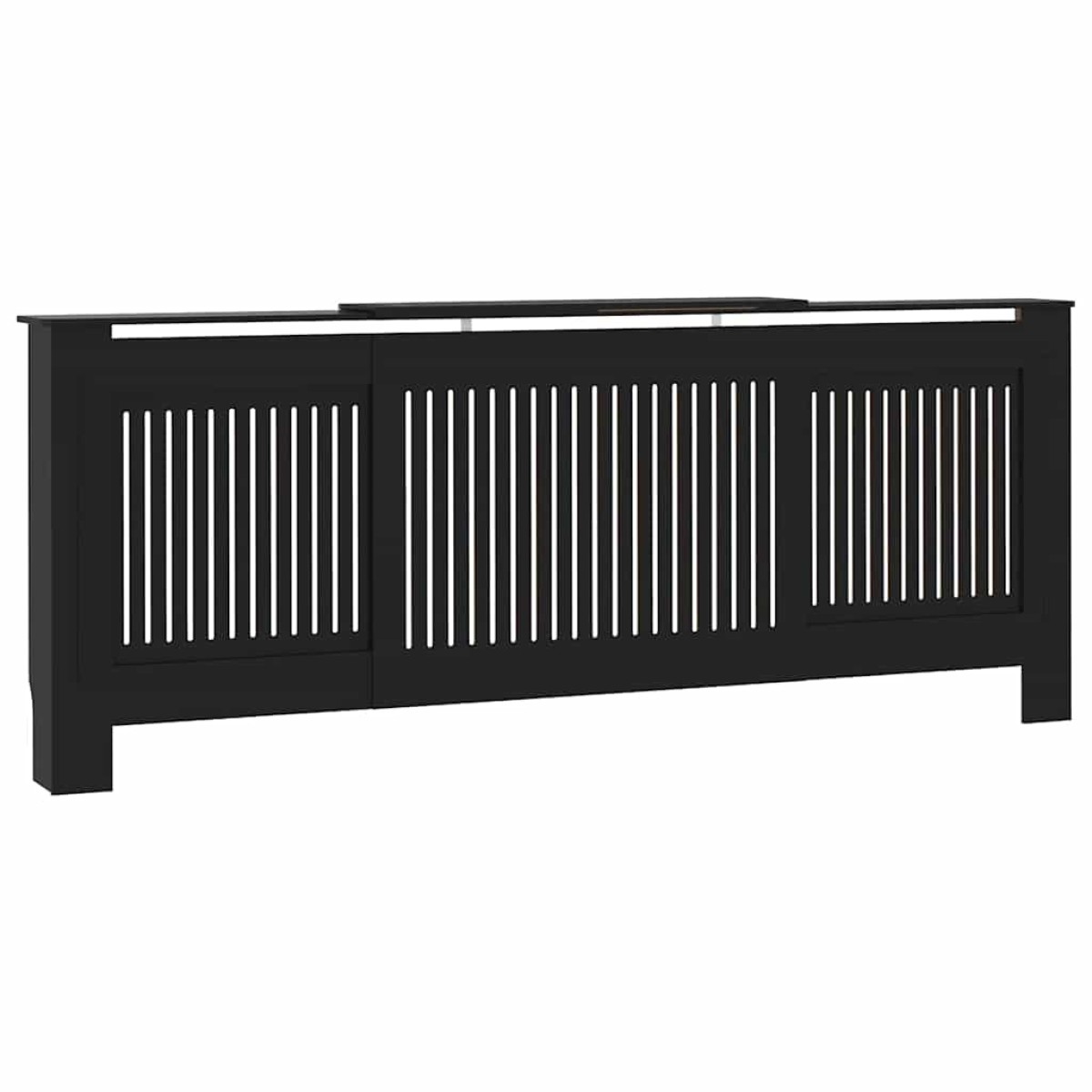 vidaXL Καπάκι Καλοριφέρ 2 τμχ. Μαύρο 205 x 20,5 x 81,5 εκ.