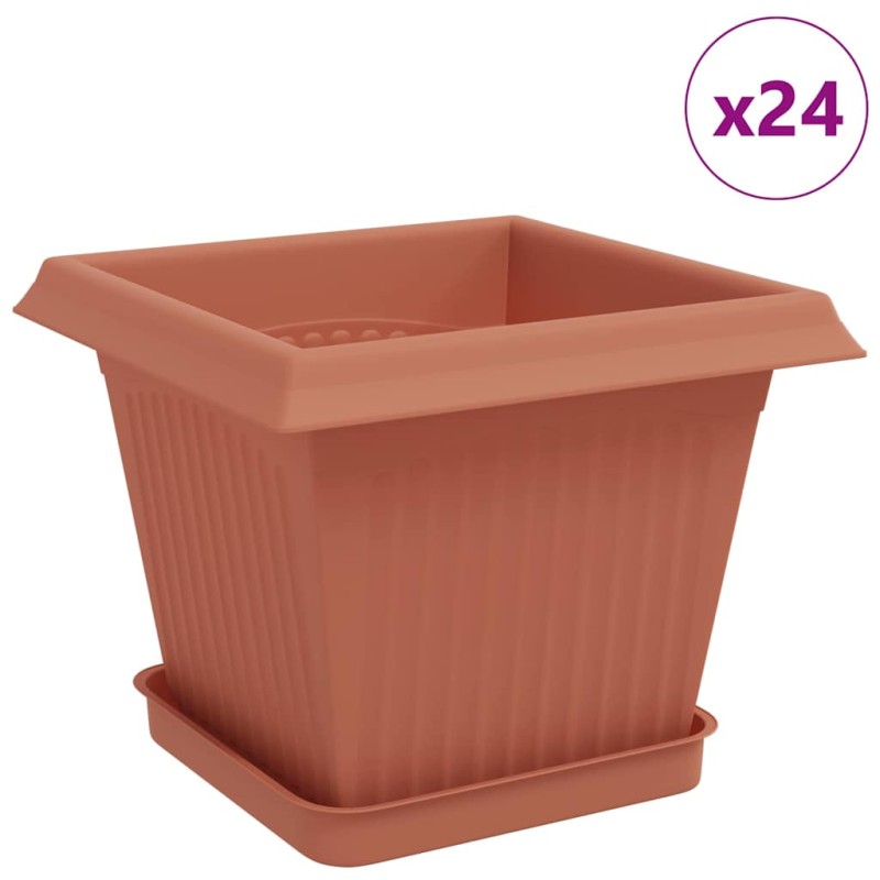 vidaXL Γλάστρες φυτών 24 τμχ. Κεραμιδί Πλαστικό