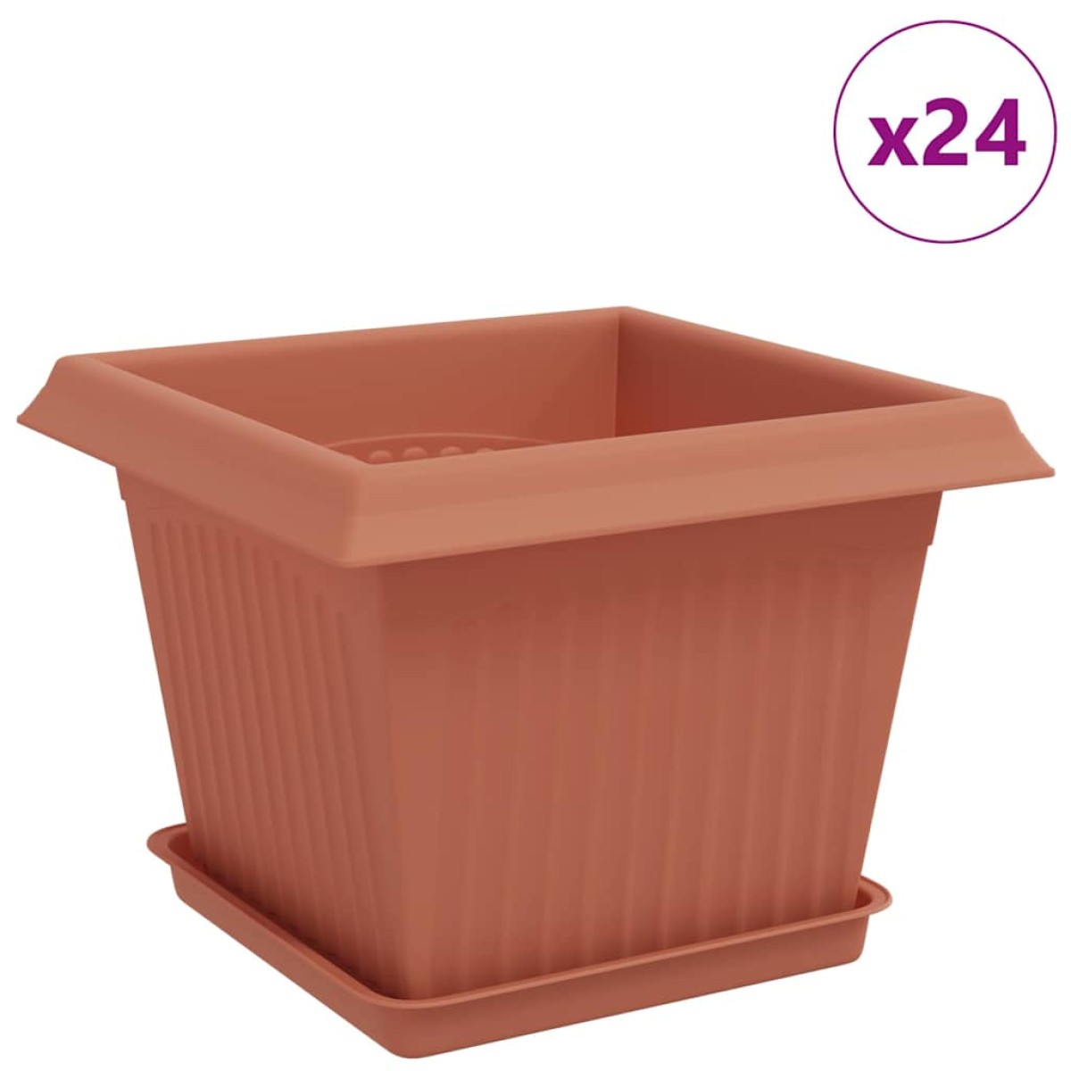 vidaXL Γλάστρες φυτών 24 τμχ. Κεραμιδί Πλαστικό