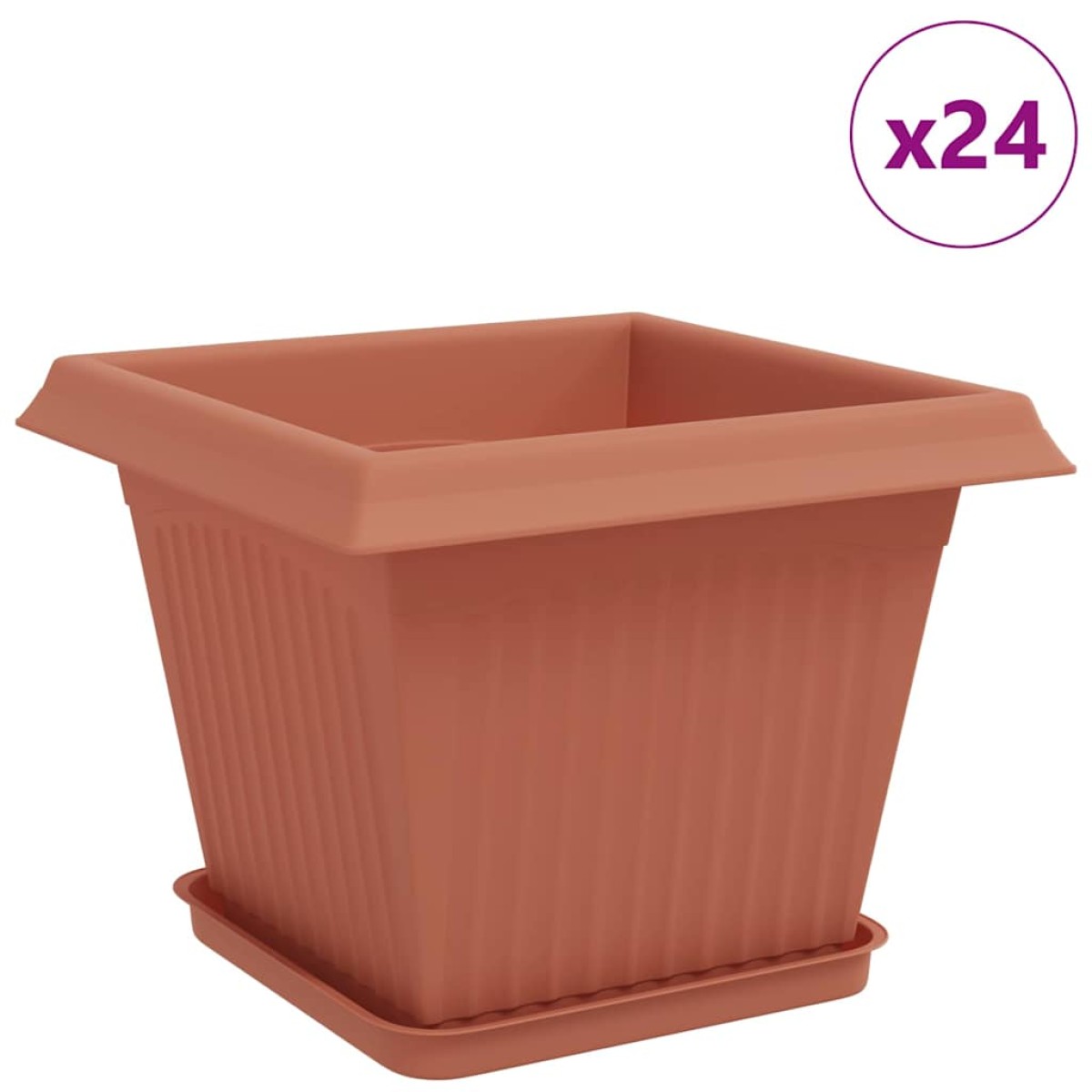 vidaXL Γλάστρες φυτών 24 τμχ. Κεραμιδί Πλαστικό