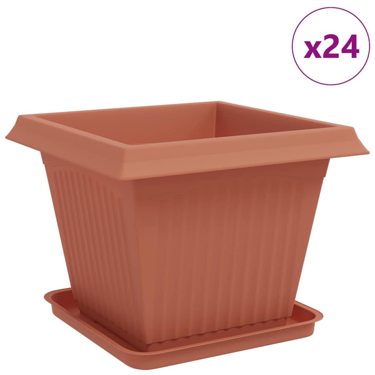 vidaXL Γλάστρες φυτών 24 τμχ. Κεραμιδί Πλαστικό