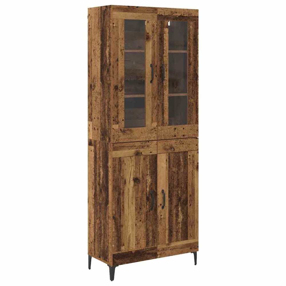 vidaXL Highboard Παλιό Ξύλο 69,5 x 34 x 180 εκ. Επεξεργασμένο Ξύλο