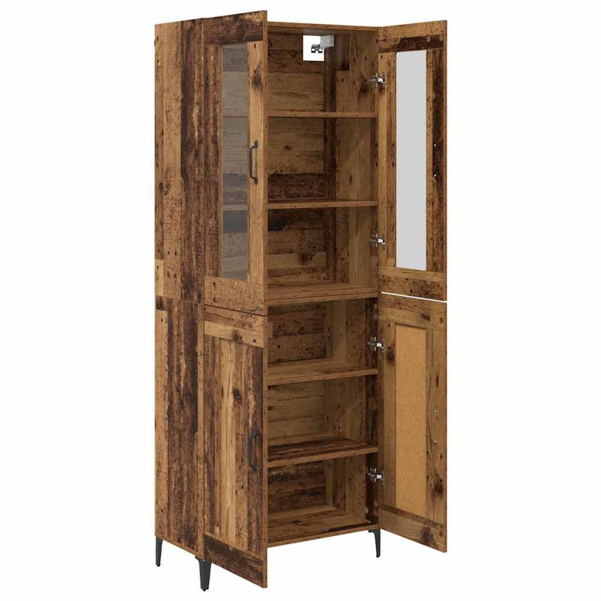 vidaXL Highboard Παλιό Ξύλο 69,5 x 34 x 180 εκ. Επεξεργασμένο Ξύλο