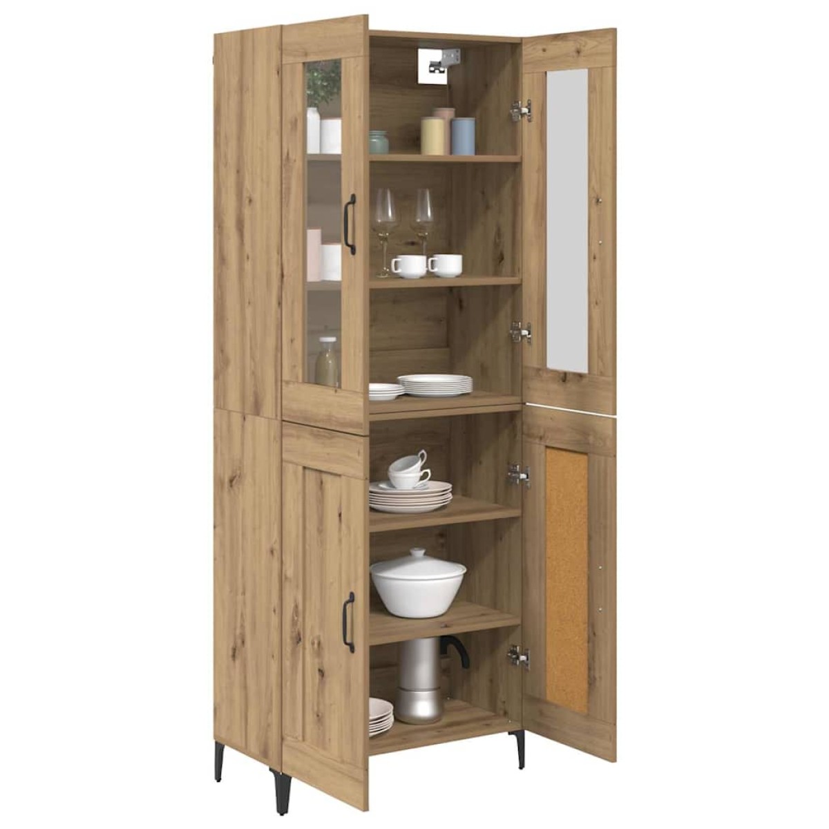 vidaXL Highboard Artisan Oak 69,5 x 34 x 180 εκ. Επεξεργασμένο Ξύλο