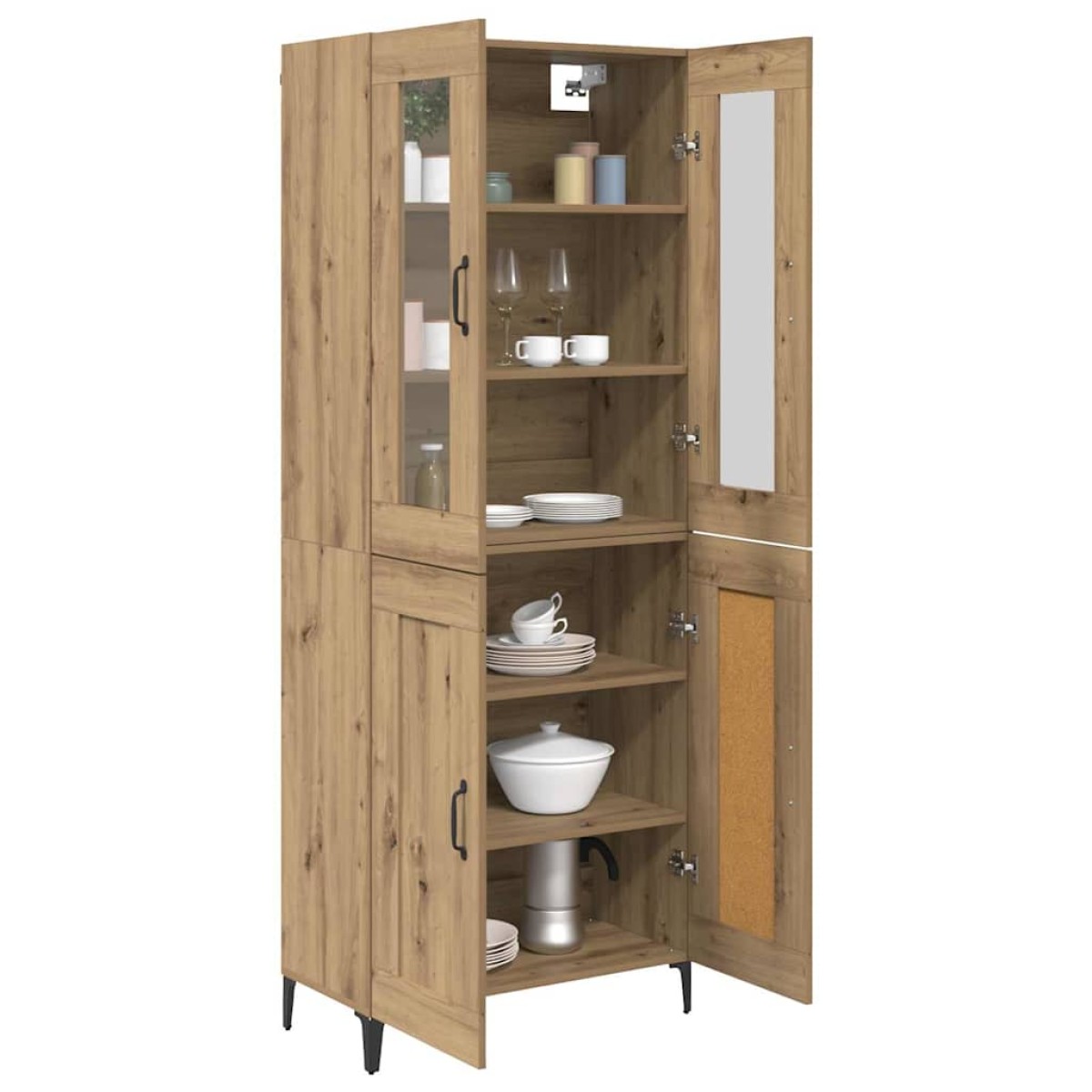 vidaXL Highboard Artisan Oak 69,5 x 34 x 180 εκ. Επεξεργασμένο Ξύλο