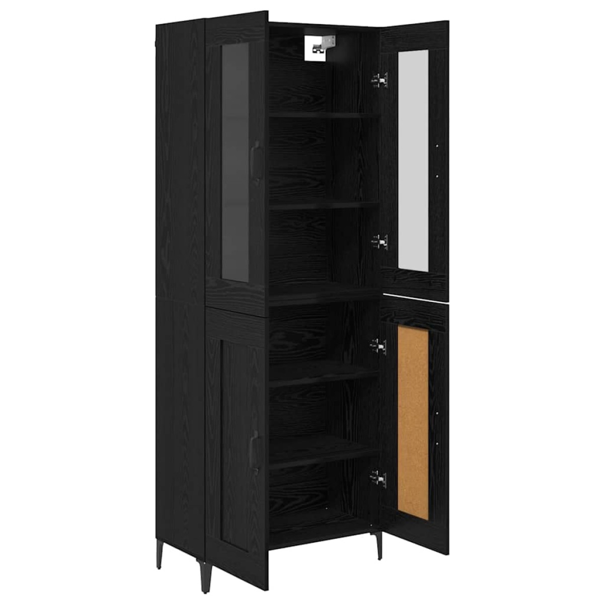 vidaXL Highboard Μαύρη Οξυά 69,5 x 34 x 180 εκ. Επεξεργασμένο Ξύλο