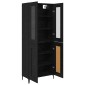 vidaXL Highboard Μαύρη Οξυά 69,5 x 34 x 180 εκ. Επεξεργασμένο Ξύλο
