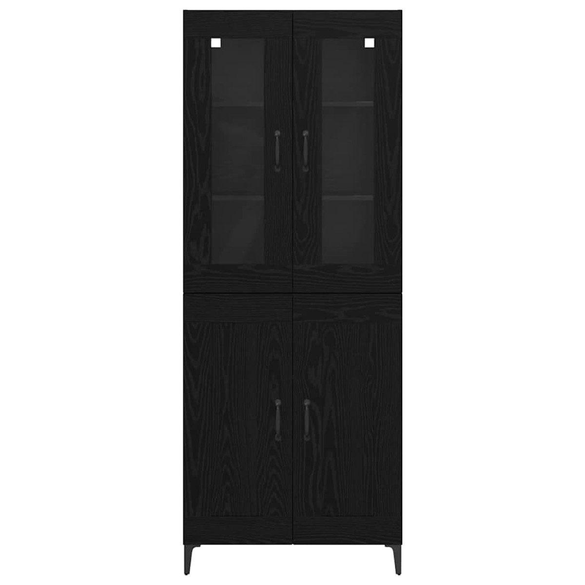 vidaXL Highboard Μαύρη Οξυά 69,5 x 34 x 180 εκ. Επεξεργασμένο Ξύλο