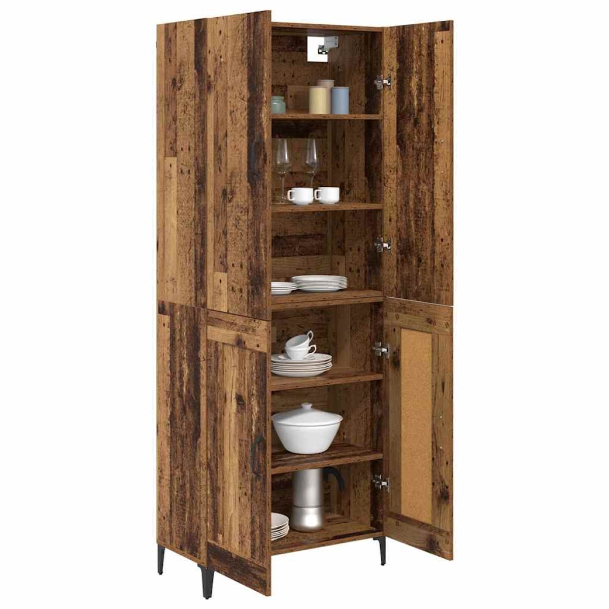 vidaXL Highboard Παλιό Ξύλο 69,5 x 34 x 180 εκ. Επεξεργασμένο Ξύλο