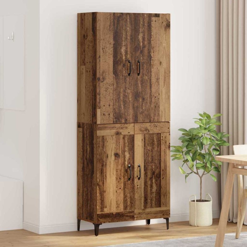 vidaXL Highboard Παλιό Ξύλο 69,5 x 34 x 180 εκ. Επεξεργασμένο Ξύλο