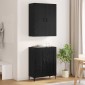 vidaXL Highboard Μαύρη Οξυά 69,5 x 34 x 180 εκ. Επεξεργασμένο Ξύλο