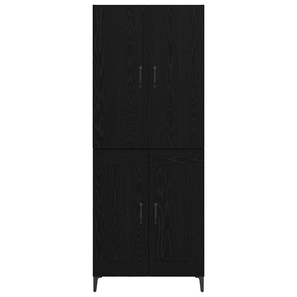 vidaXL Highboard Μαύρη Οξυά 69,5 x 34 x 180 εκ. Επεξεργασμένο Ξύλο