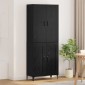 vidaXL Highboard Μαύρη Οξυά 69,5 x 34 x 180 εκ. Επεξεργασμένο Ξύλο