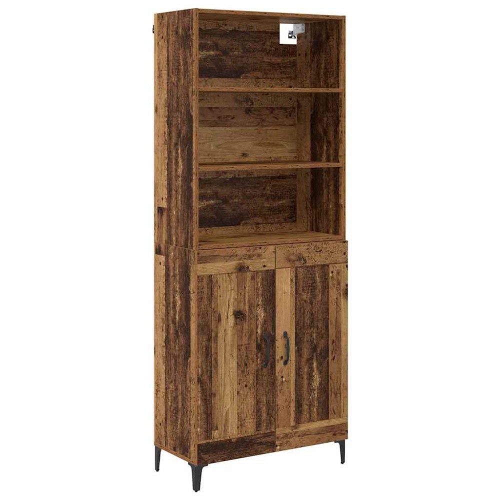 vidaXL Highboard 2 τμχ. Παλαιό ξύλο 69,5 x 34 x 180 εκ.
