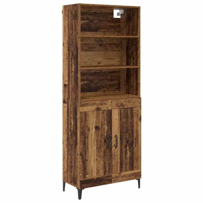 vidaXL Highboard 2 τμχ. Παλαιό ξύλο 69,5 x 34 x 180 εκ.