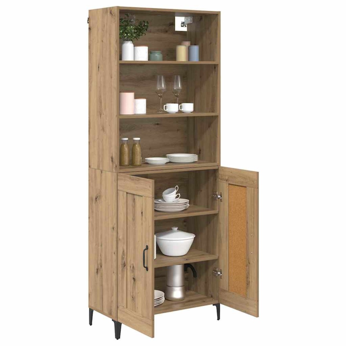 vidaXL Highboard 2 τμχ. artisan δρυς 69,5 x 34 x 180 εκ.