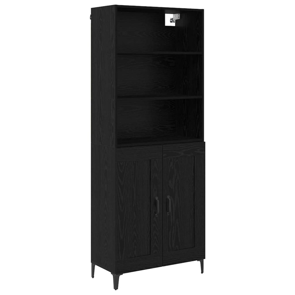 vidaXL Highboard 2 τμχ. Μαύρη δρυς 69,5 x 34 x 180 εκ.