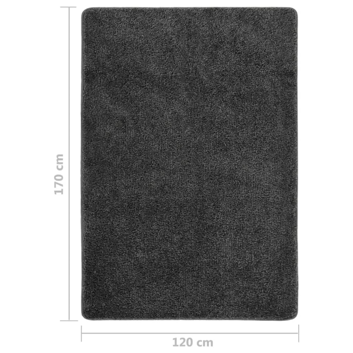 vidaXL Χαλί Shaggy Αντιολισθητικό Σκούρο Γκρι 120 x 170 εκ.