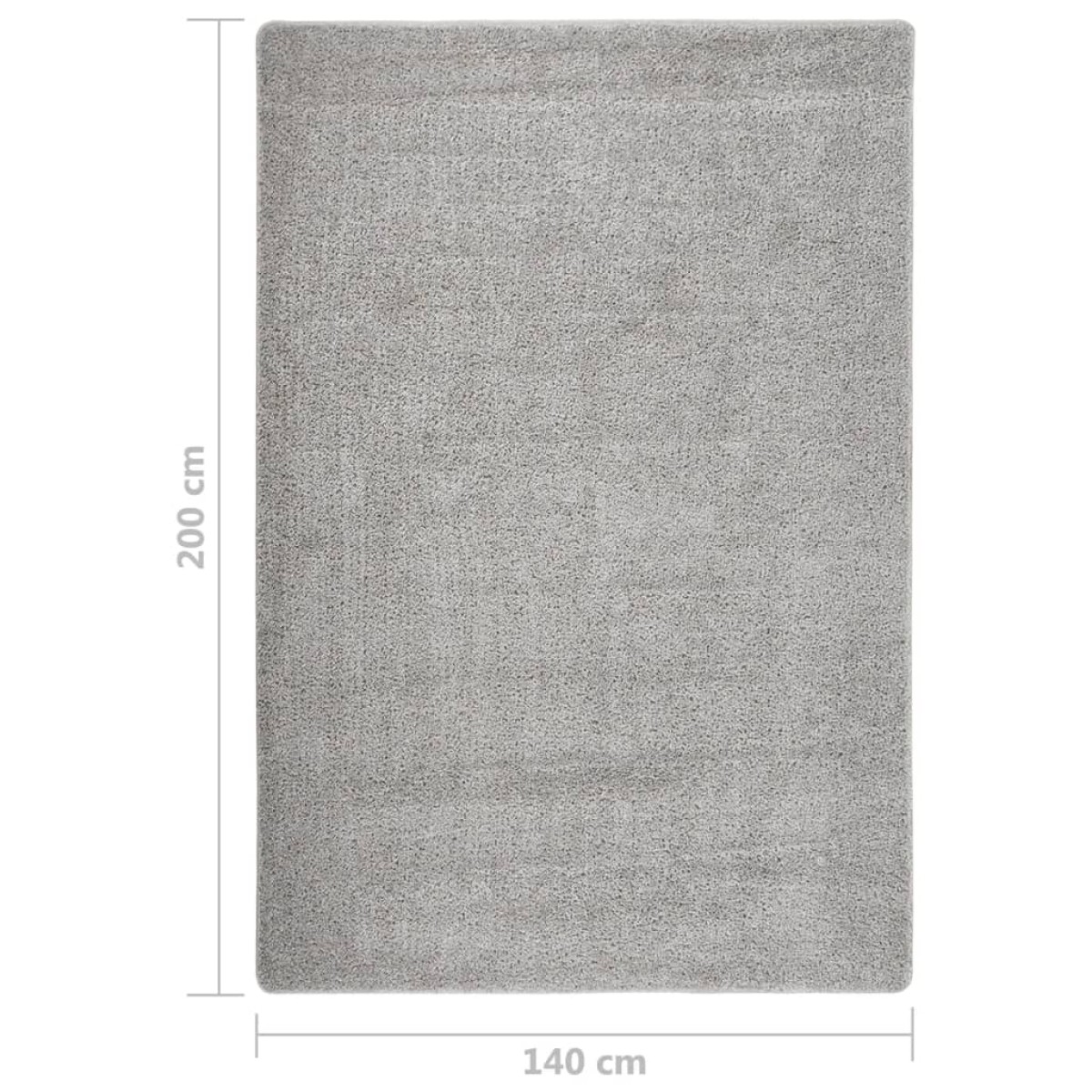 vidaXL Χαλί Shaggy Αντιολισθητικό Ανοιχτό Γκρι 140 x 200 εκ.
