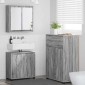 vidaXL Σετ Επίπλων Μπάνιου 3 τμχ. Γκρίζο Σονομα 72,5 x 36,5 x 100 εκ