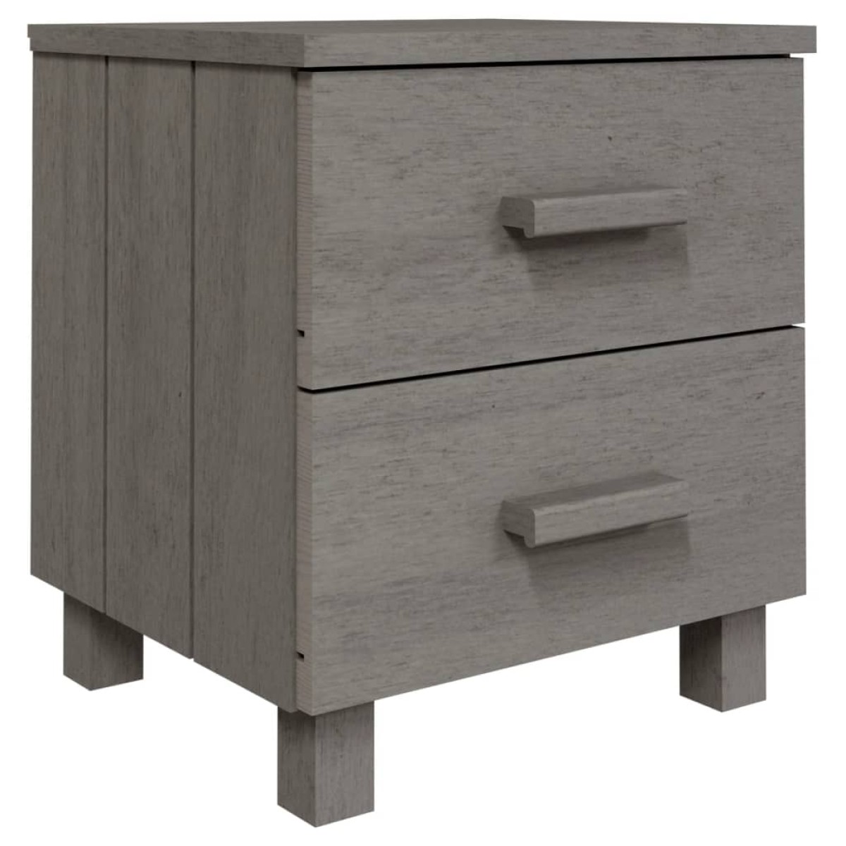 vidaXL Κομοδίνο HAMAR Ανοιχτό Γκρι 40 x 35 x 44,5εκ. Μασίφ Ξύλο Πεύκου