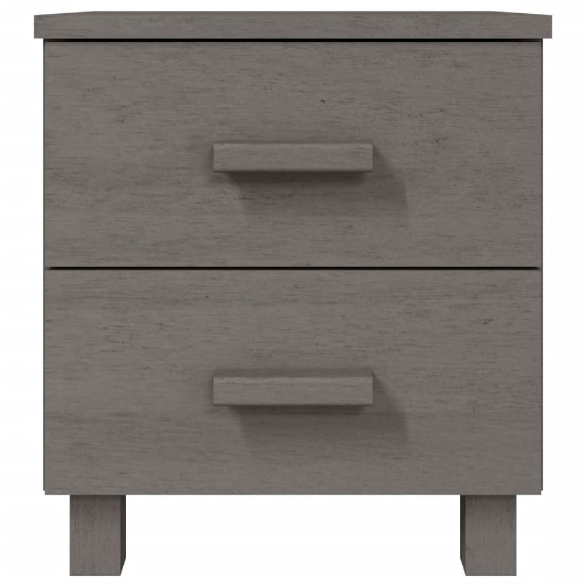 vidaXL Κομοδίνο HAMAR Ανοιχτό Γκρι 40 x 35 x 44,5εκ. Μασίφ Ξύλο Πεύκου