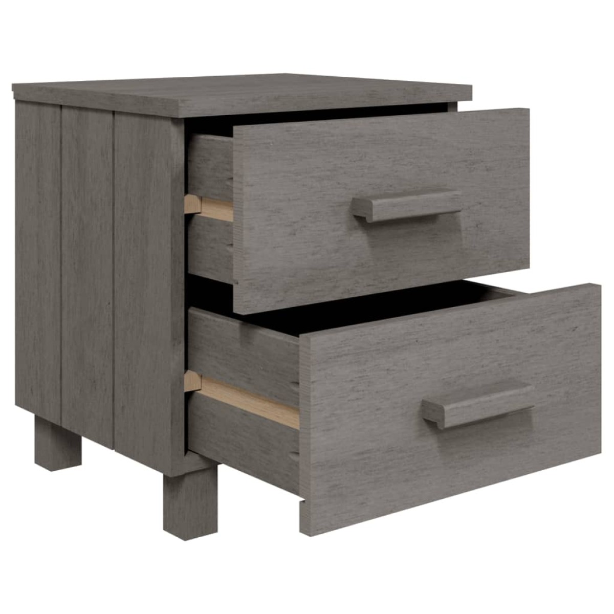vidaXL Κομοδίνο HAMAR Ανοιχτό Γκρι 40 x 35 x 44,5εκ. Μασίφ Ξύλο Πεύκου