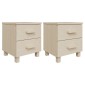 vidaXL Κομοδίνα HAMAR 2 Τεμ. Μελί 40x35x44,5 εκ. Μασίφ Ξύλο Πεύκου