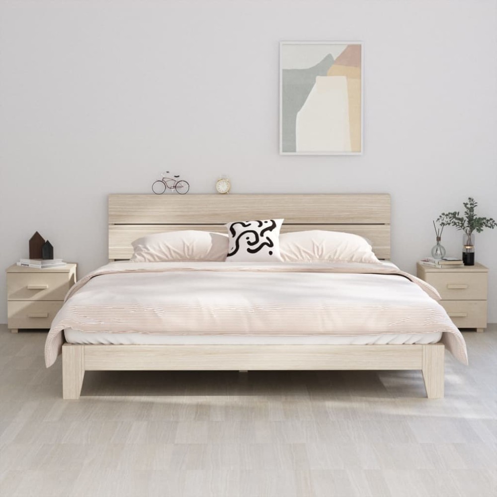 vidaXL Κομοδίνα HAMAR 2 Τεμ. Μελί 40x35x44,5 εκ. Μασίφ Ξύλο Πεύκου