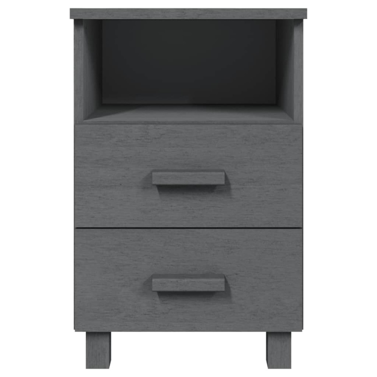 vidaXL Κομοδίνο HAMAR Γκρι 40x35x62 εκ. από Μασίφ Ξύλο Πεύκου