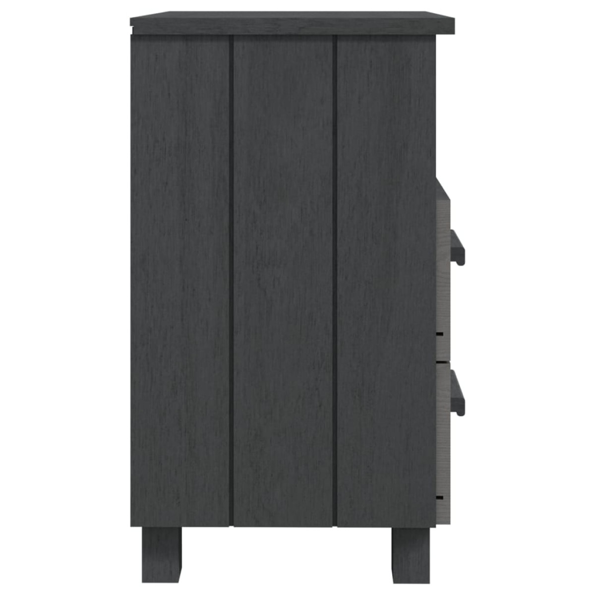 vidaXL Κομοδίνο HAMAR Γκρι 40x35x62 εκ. από Μασίφ Ξύλο Πεύκου