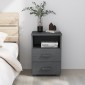 vidaXL Κομοδίνο HAMAR Γκρι 40x35x62 εκ. από Μασίφ Ξύλο Πεύκου