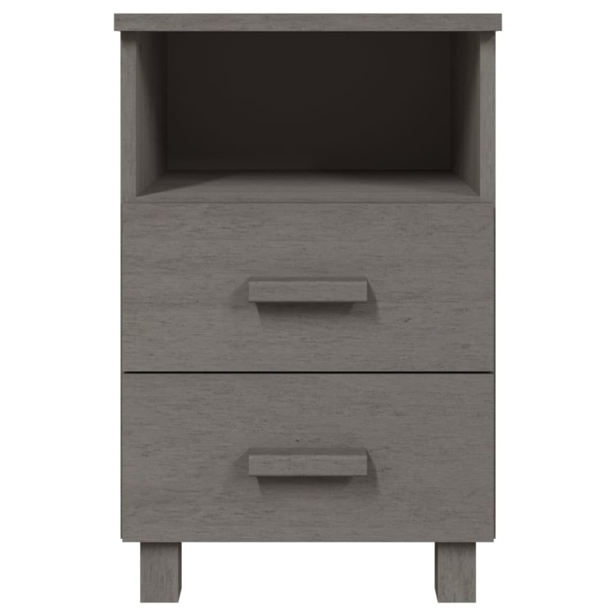 vidaXL Κομοδίνο HAMAR Ανοιχτό Γκρι 40 x 35 x 62 εκ. Μασίφ Ξύλο Πεύκου