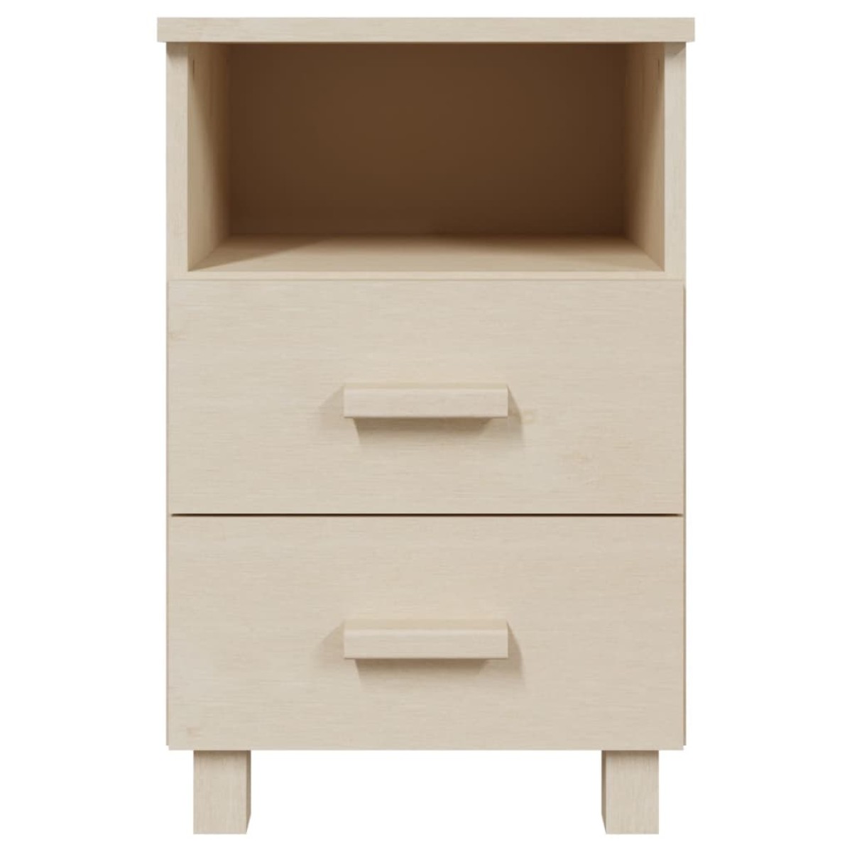 vidaXL Κομοδίνα HAMAR 2 Τεμ. Μελί 40 x 35 x 62 εκ. Μασίφ Ξύλο Πεύκου