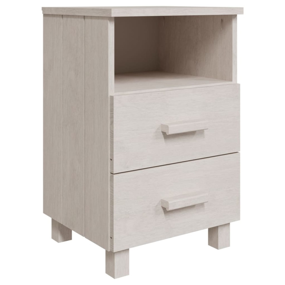 vidaXL Κομοδίνο HAMAR 2 Τεμ. Λευκά 40 x 35 x 62 εκ. Μασίφ Ξύλο Πεύκου