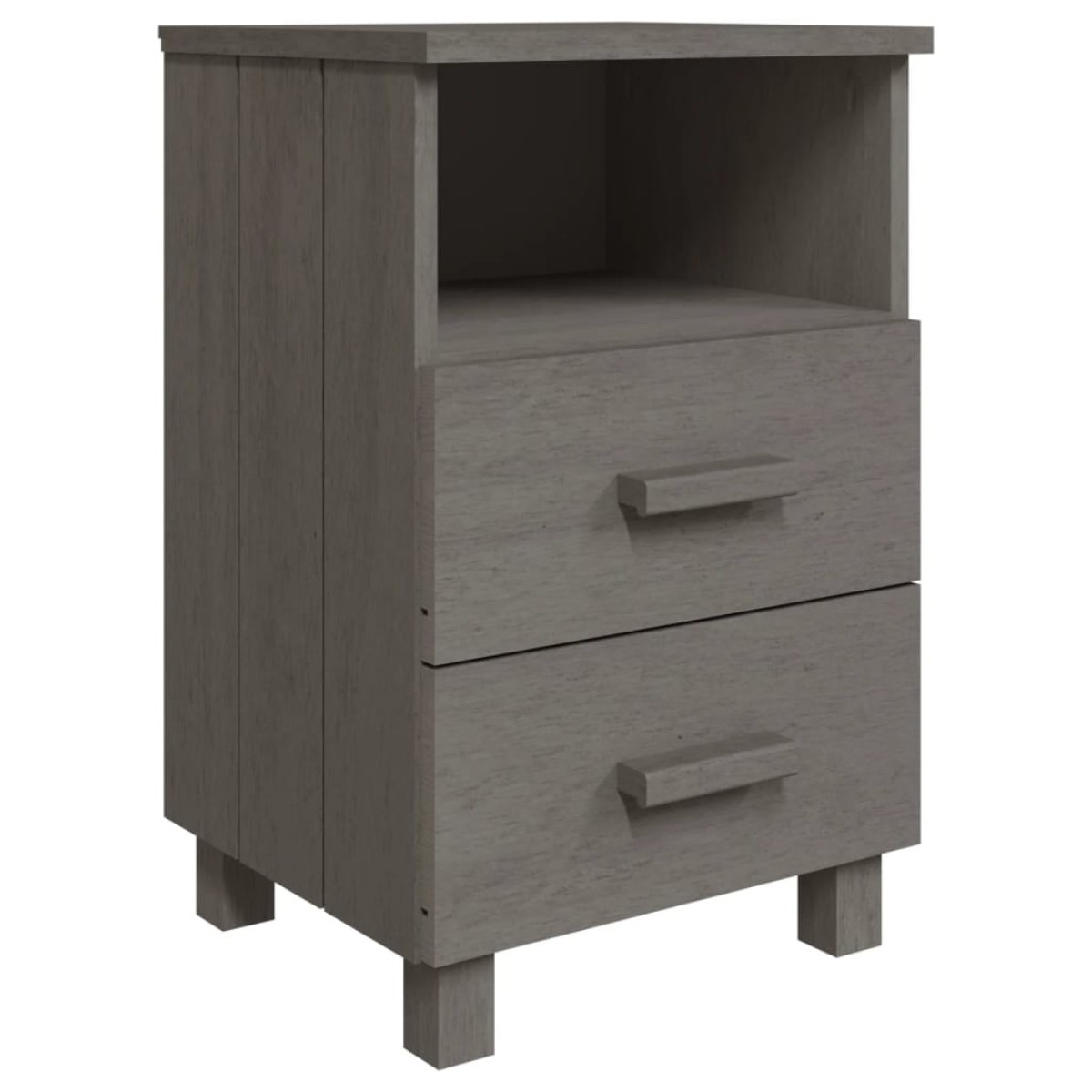 vidaXL Κομοδίνο HAMAR 2 Τεμ. Αν. Γκρι 40x35x62 εκ. Μασίφ Ξύλο Πεύκου