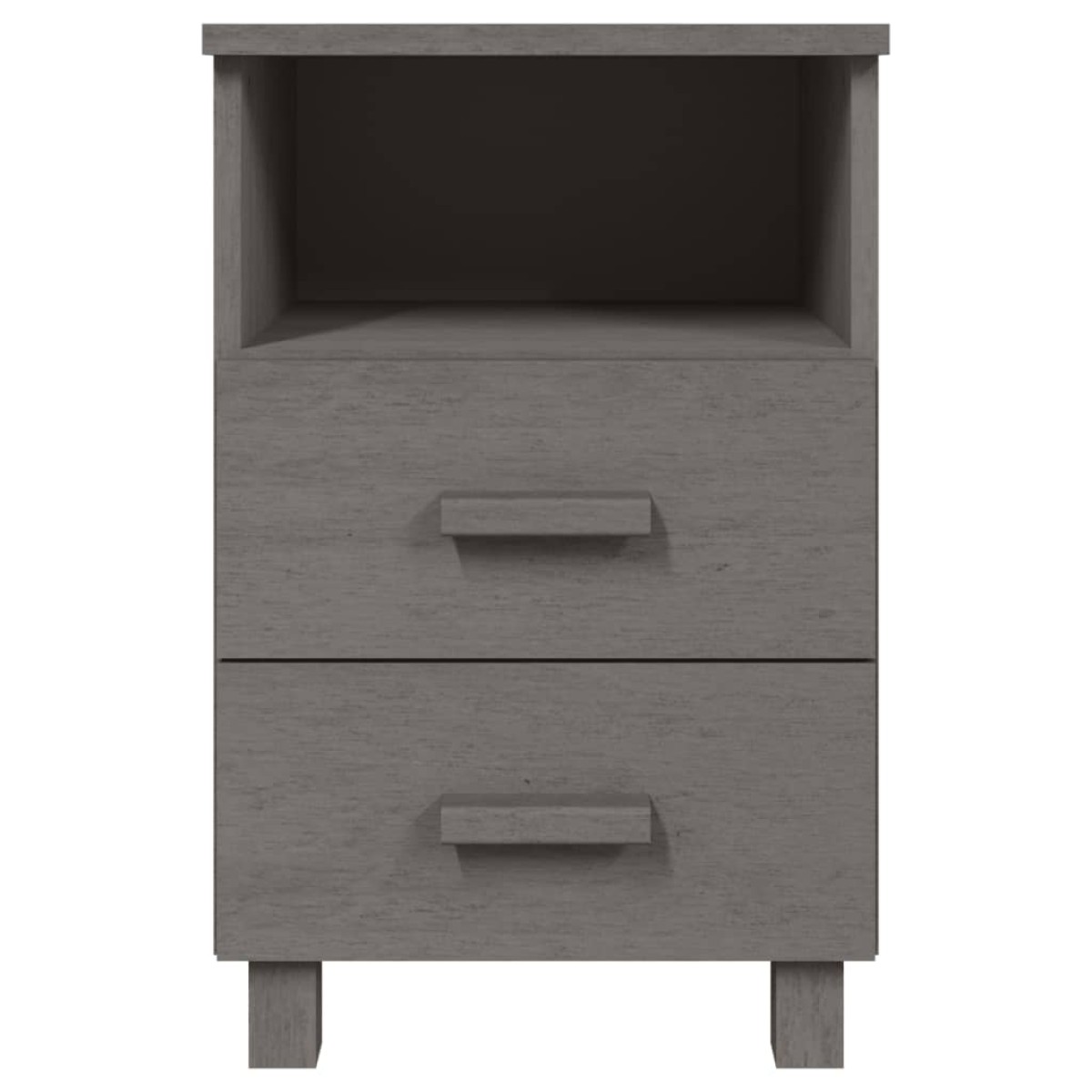vidaXL Κομοδίνο HAMAR 2 Τεμ. Αν. Γκρι 40x35x62 εκ. Μασίφ Ξύλο Πεύκου