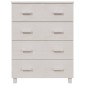 vidaXL Συρταριέρα HAMAR Λευκή 79 x 40 x 103,5εκ. από Μασίφ Ξύλο Πεύκου