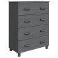 vidaXL Συρταριέρα HAMAR Σκ.. Γκρι 79x40x103,5εκ. από Μασίφ Ξύλο Πεύκου