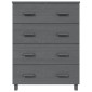 vidaXL Συρταριέρα HAMAR Σκ.. Γκρι 79x40x103,5εκ. από Μασίφ Ξύλο Πεύκου
