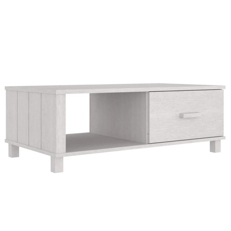vidaXL Τραπεζάκι Σαλονιού HAMAR Λευκό 100x55x35 εκ. Μασίφ Ξύλο Πεύκου
