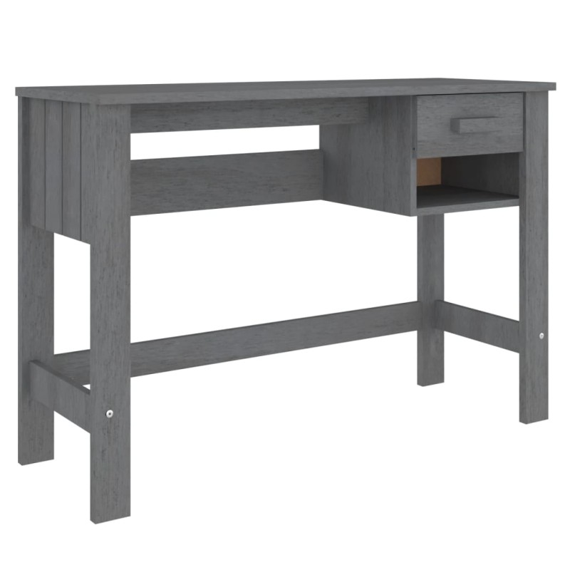vidaXL Γραφείο HAMAR Σκ. Γκρι 110 x 40 x 75 εκ. Μασίφ Ξύλο Πεύκου