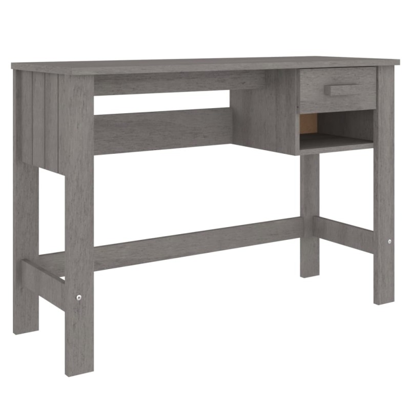 vidaXL Γραφείο HAMAR Αν. Γκρι 110 x 40 x 75 εκ. από Μασίφ Ξύλο Πεύκου