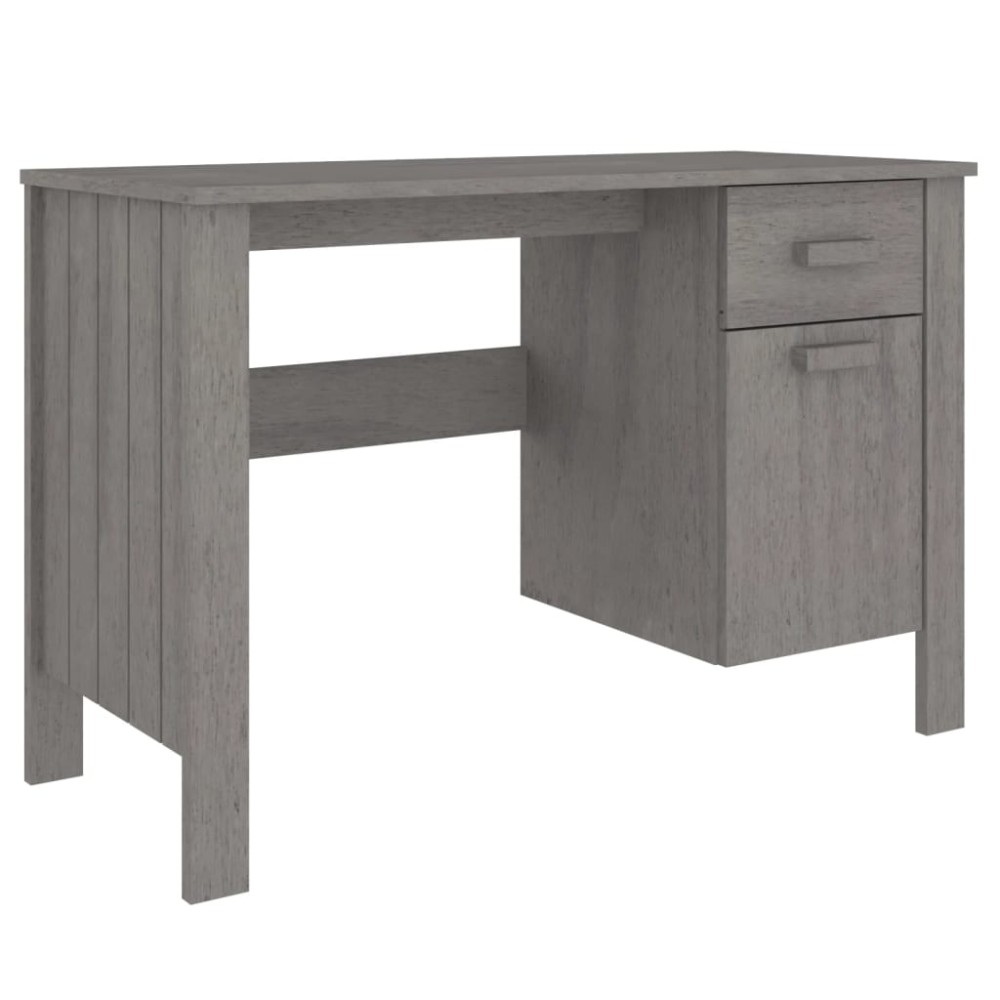 vidaXL Γραφείο HAMAR Αν. Γκρι 113 x 50 x 75 εκ. από Μασίφ Ξύλο Πεύκου