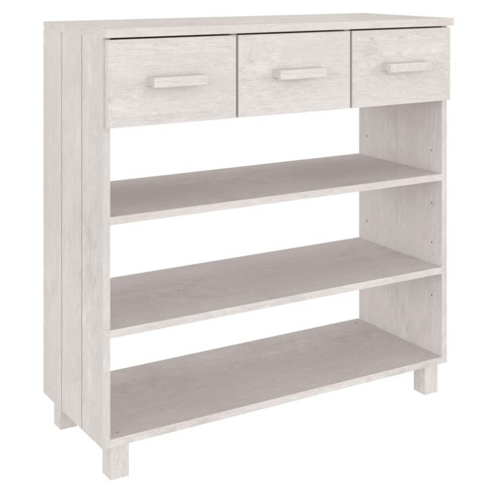 vidaXL Τραπέζι Κονσόλα HAMAR Λευκό 90x35x90 εκ. Μασίφ Ξύλο Πεύκου