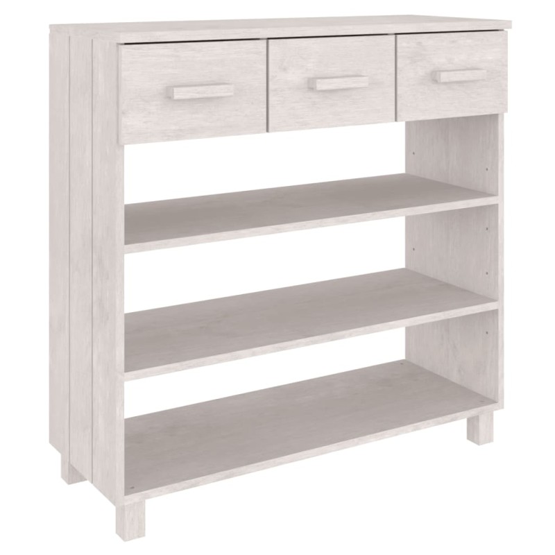 vidaXL Τραπέζι Κονσόλα HAMAR Λευκό 90x35x90 εκ. Μασίφ Ξύλο Πεύκου