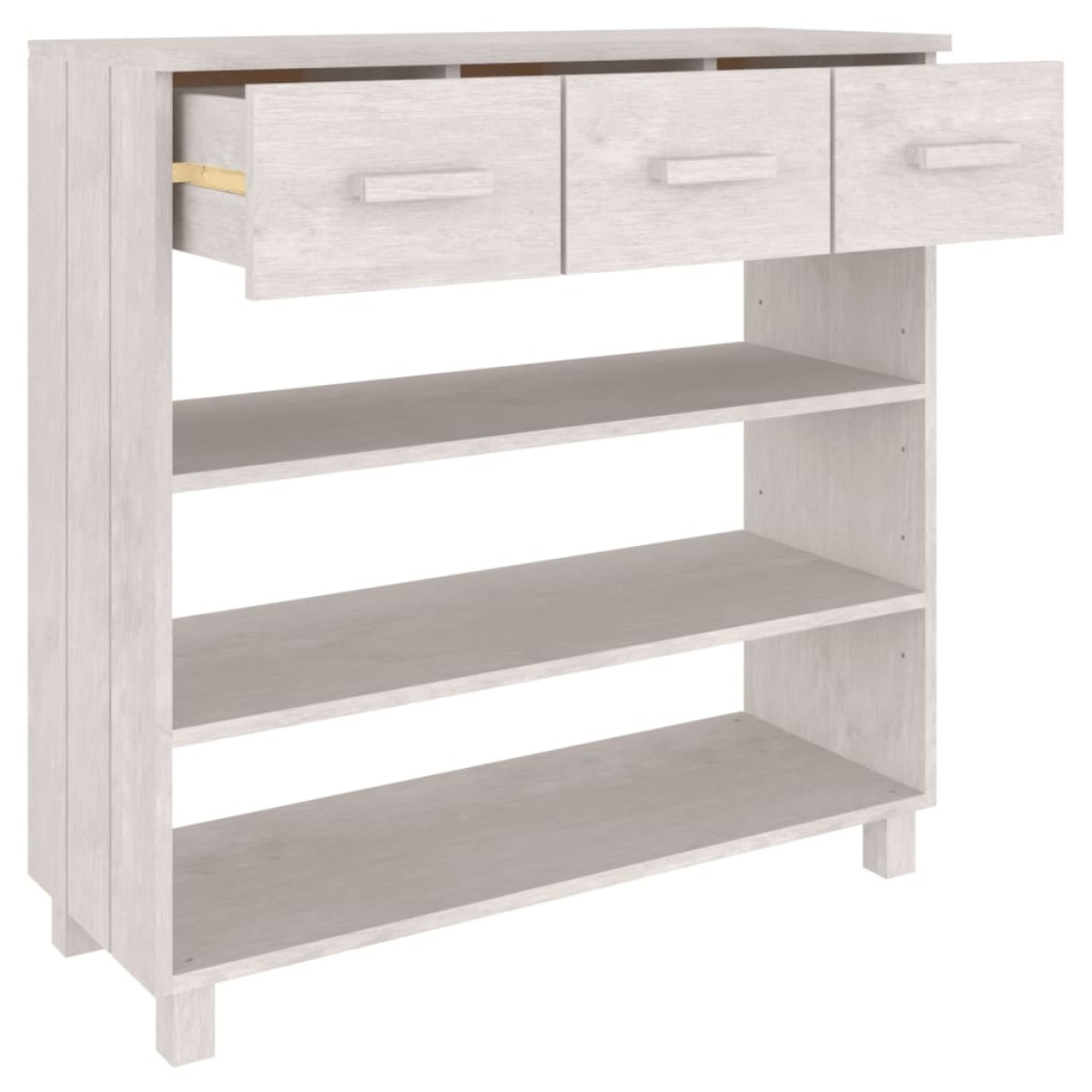 vidaXL Τραπέζι Κονσόλα HAMAR Λευκό 90x35x90 εκ. Μασίφ Ξύλο Πεύκου